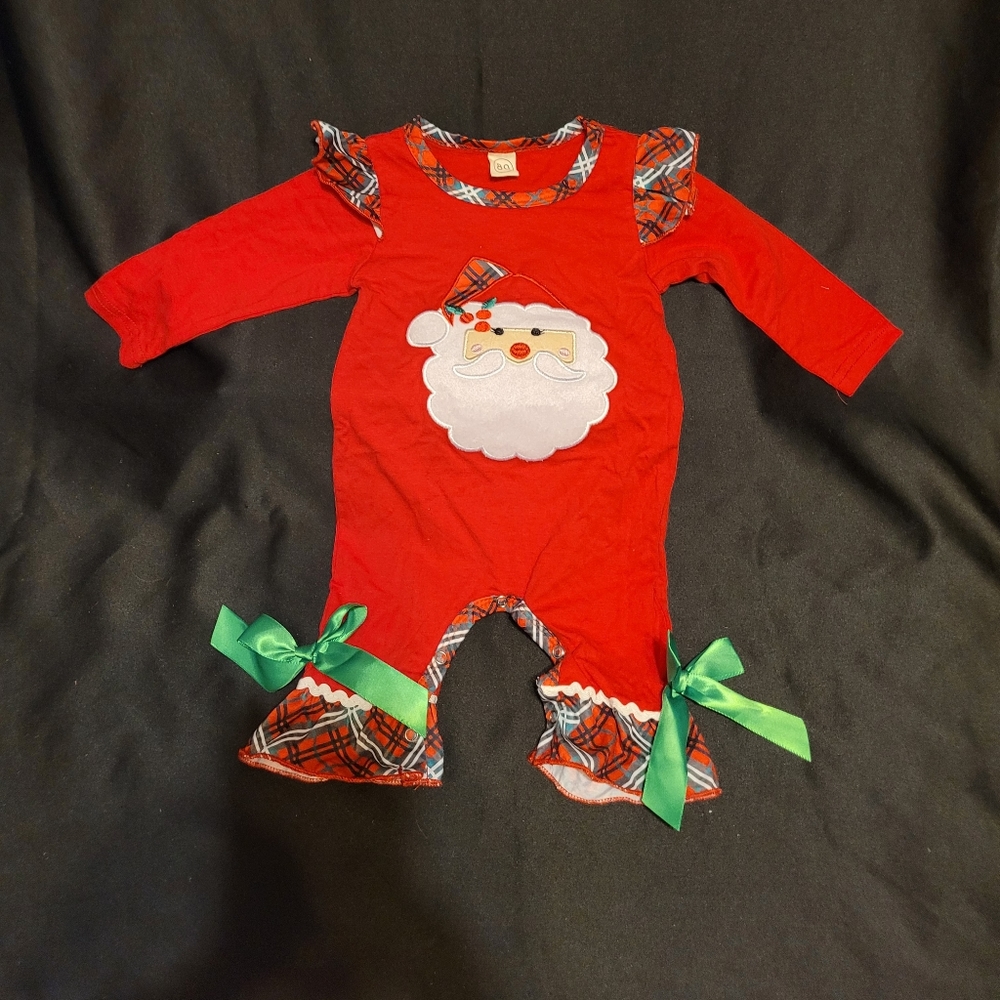 Cute NEW Girls Christmas Outfit~Santa~European 80~US 12 Months~NWOT~Bows